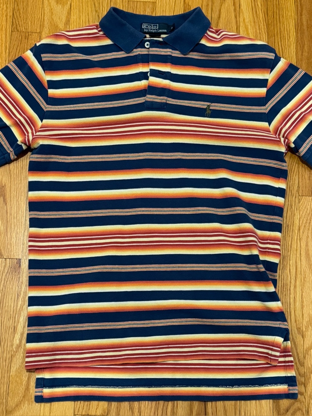 Vintage Polo Ralph Lauren Blue Gradient Striped Polo